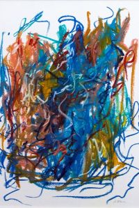 Untermyer Garden Series (Blue and Light Coral) Pastel on paper 2013 | Ref 409 - SOLD