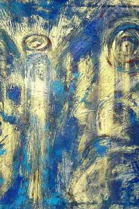 30 x 30 in. Oil on gold leaf powder 2004 | Ref 131